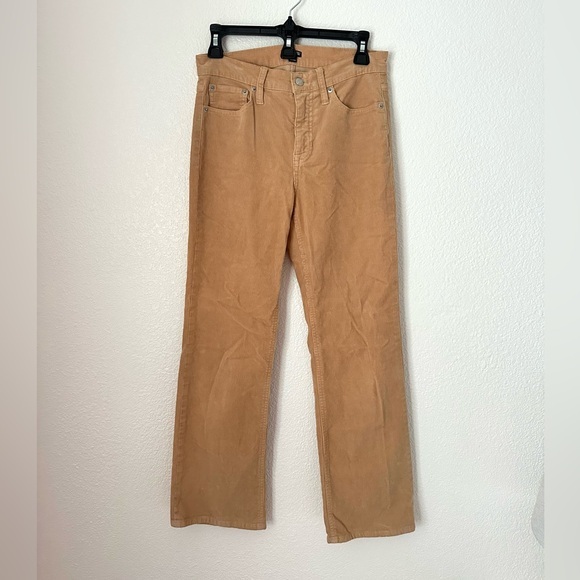 J. Crew Corduroy Pants Women’s 26 Tan Straight Leg Mid Rise Pants - Picture 1 of 9